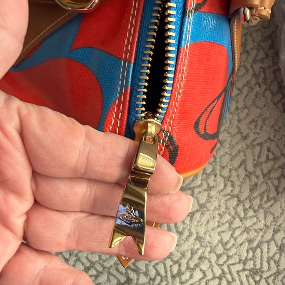 Vivienne Westwood Red and Blue Artistic Satchel - Picture 7 of 9